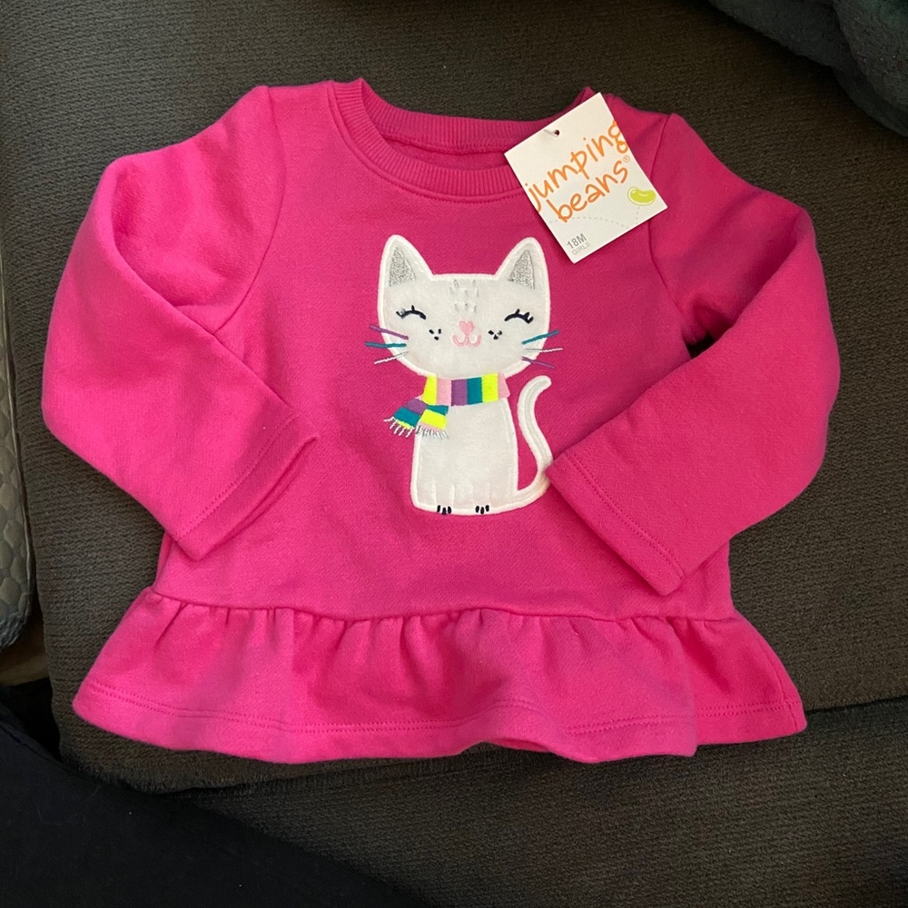 18 month pink ruffle waist top Jumping Bean NWT
